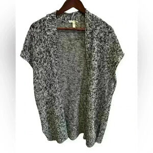 Eileen Fisher Organic Melange Linen Grain Twist Cardigan Size L